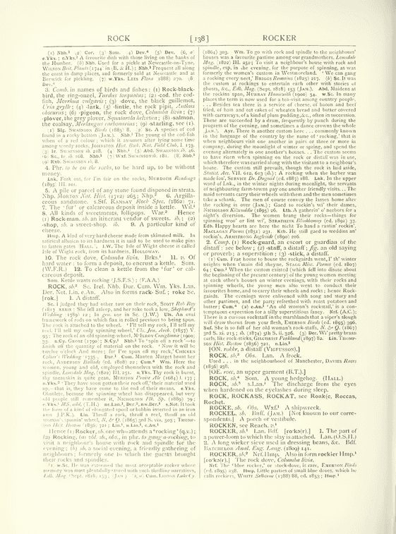 The English dialect dictionary - supp -  rock