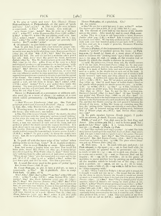English Dialect Dictionary - pick English Dialect Dictionary - pick