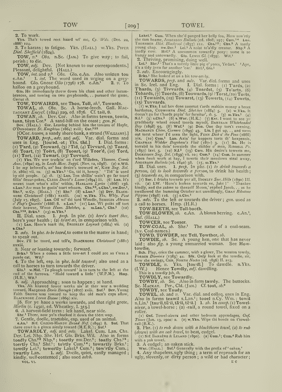 Wright, Joseph English Dialect Dictionary - tor