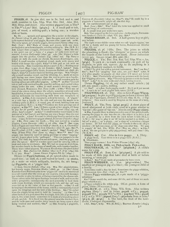 English Dialect Dictionary - pig English Dialect Dictionary - pig
