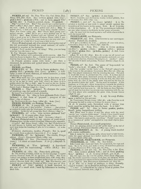 English Dialect Dictionary - pick English Dialect Dictionary - pick