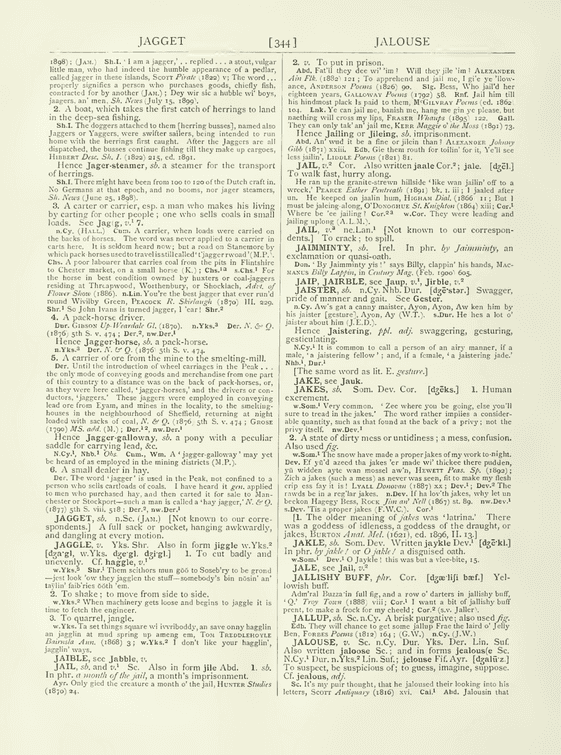 English Dialect Dictionary - jagger