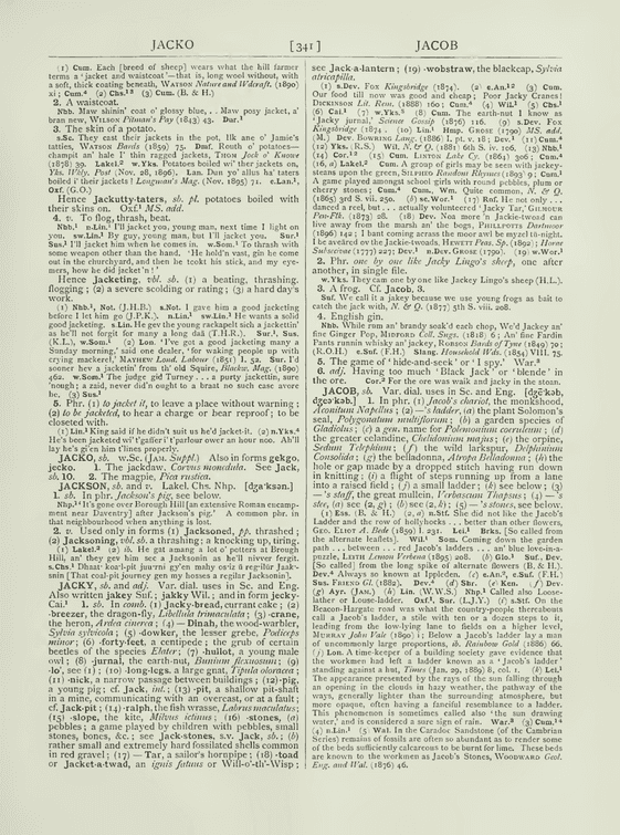 English Dialect Dictionary - jacob