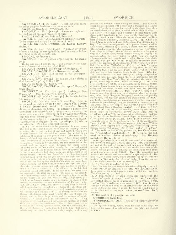 English Dialect Dictionary- sword