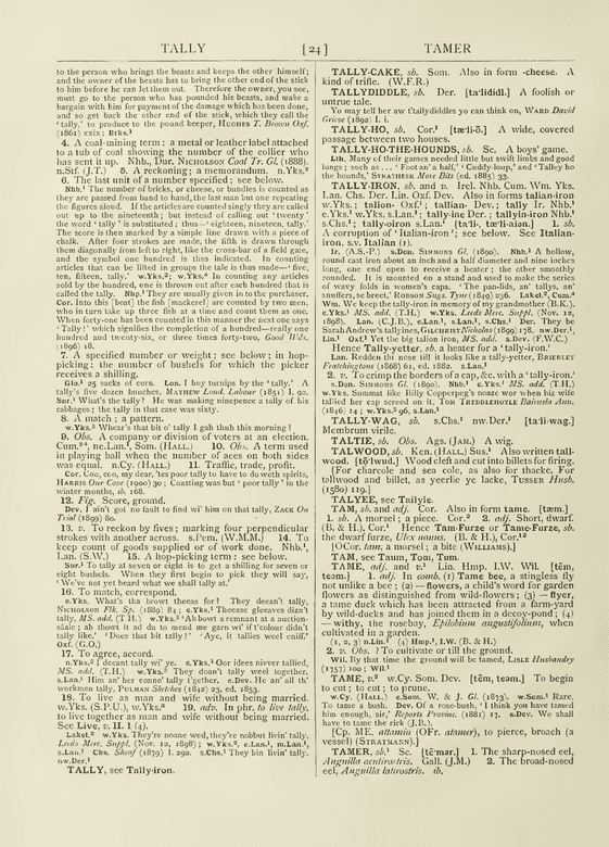 Wright, Joseph English Dialect Dictionar - tame