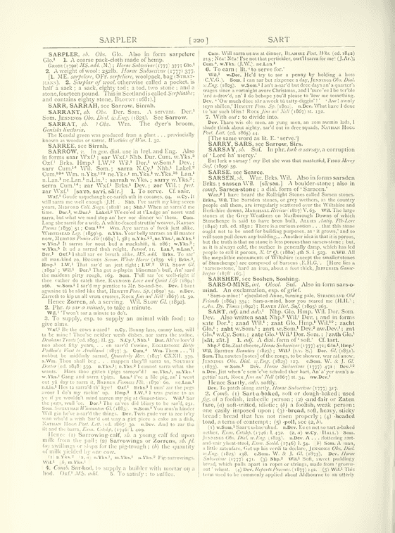 English Dialect Dictionary - sarplar