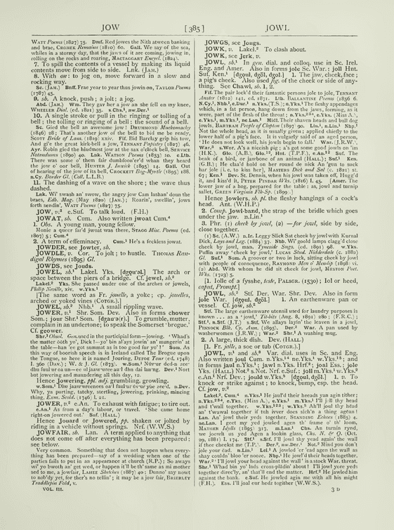 English Dialect Dictionary - jole English Dialect Dictionary - jole