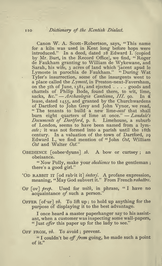 A dictionary of the Kentish dialect - oast A dictionary of the Kentish dialect - oast