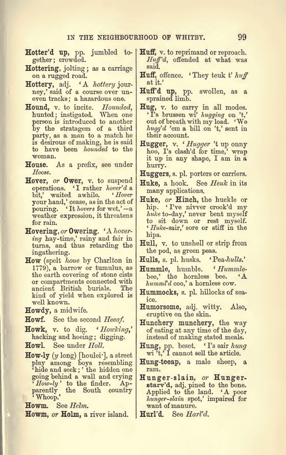 Glossary- Yorkshire - how
