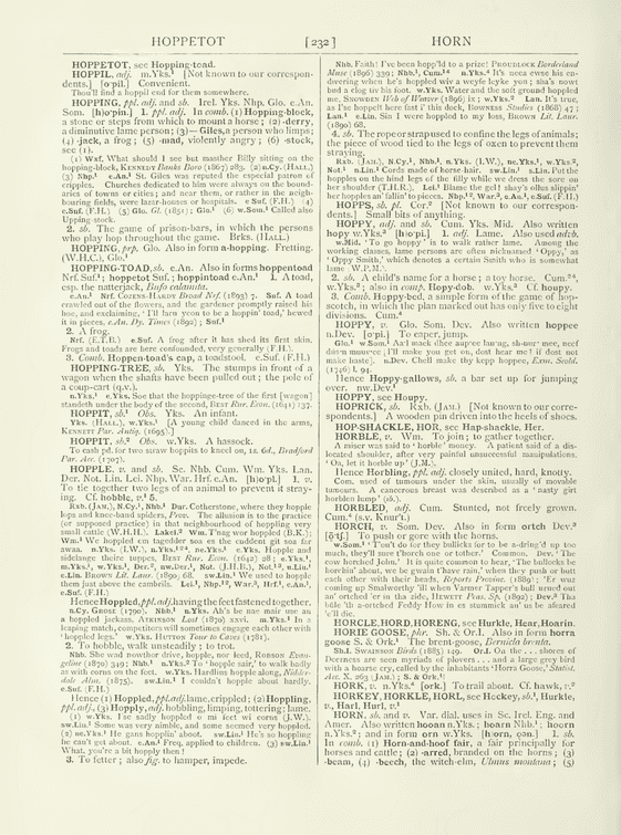 English Dialect Dictionary - horn