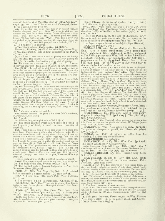 English Dialect Dictionary - pick English Dialect Dictionary - pick