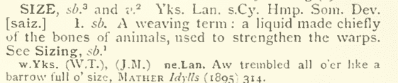 English Dialect Dictionary - Size English Dialect Dictionary - Size
