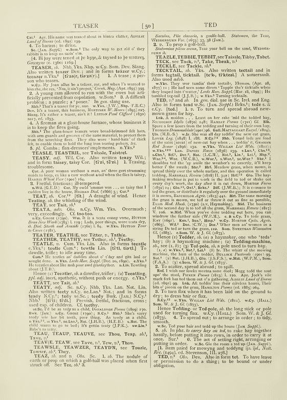 Wright, Joseph English Dialect Dictionar - tease