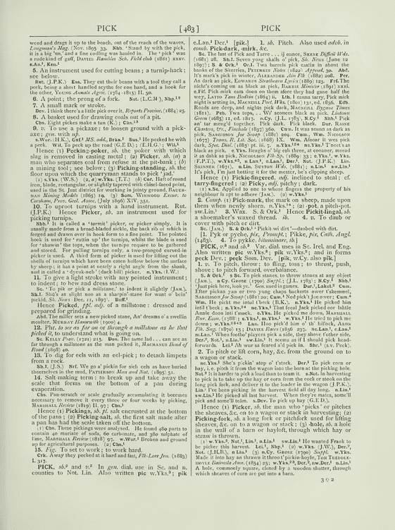 English Dialect Dictionary - pick English Dialect Dictionary - pick