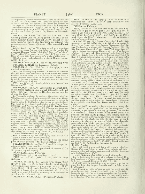 English Dialect Dictionary - pick English Dialect Dictionary - pick