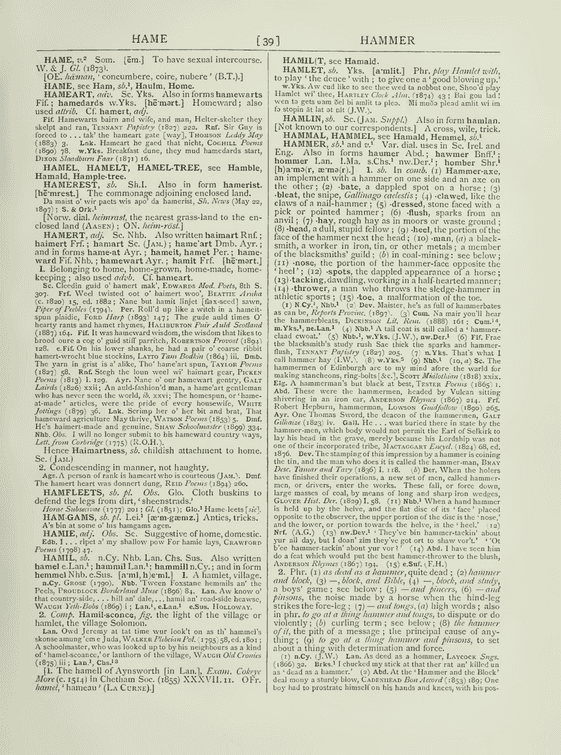 English Dialect Dictionary - Hame English Dialect Dictionary - Hame