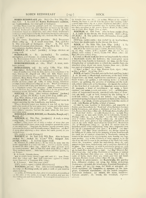 The English dialect dictionary - supp -  rock